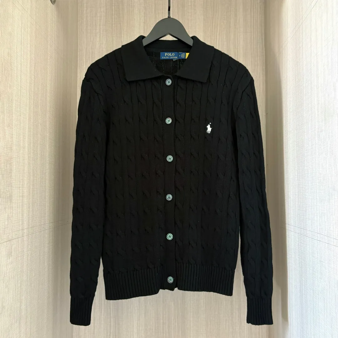 P240 RALPH LAUREN Eleven colors small label embroidered lapel long-sleeved knitted sweater men's and women's couple tops Eleven colors Colors: White Black Navy Blue (Red Label) Navy Blue (White Label) Apricot Gray Pink Red Khaki Blue Dark Red Size: S M L XL Material: Cotton Weight: 680g